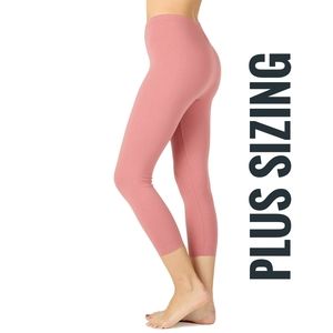 Dusty Rose Seamless Capri Leggings - Plus  NEW!